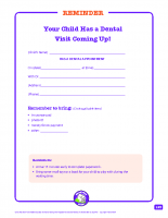 Reminder – Your Child has a Dental Visit Coming Up